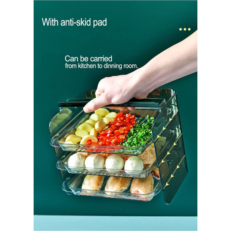 Stackable Food Storage Tray Steamboat Organizer Multi-functional  Kitchen Fruit Organiser Meat Vegetable Neat