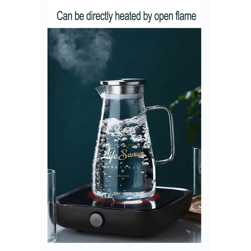 Household Water Jug Jar Kettle Flask Glass Heat Resistant Large Capacity Transparent Drinking Pitcher Glass Juice