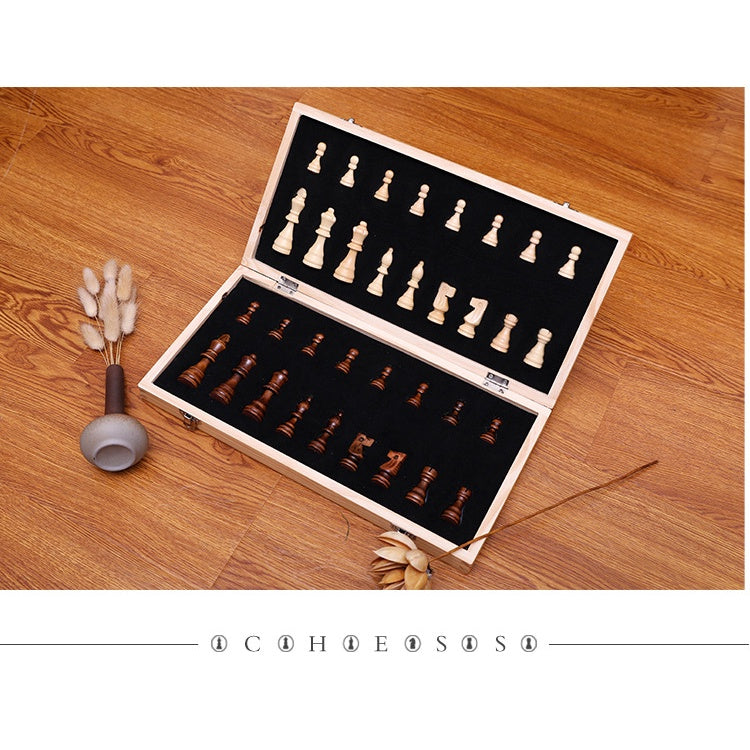Top Quality Chess Set Wooden Folding Magnetic Solid Wood Chessboard Magnetic Pieces Entertainment Board Games Children