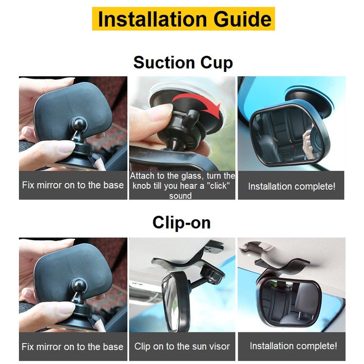 Baby Child Backseat Rearview Car Safety Mirror Adjustable Monitor Front Facing Car Seat