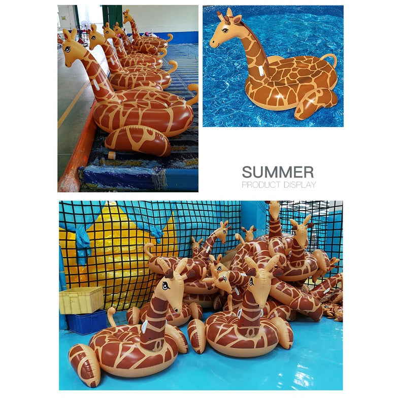 Giraffe Floating Inflatable Giraffe Pool Float For Kids Adult Float Raft Water Floating Boat Ride-On Swimming Ring Toys