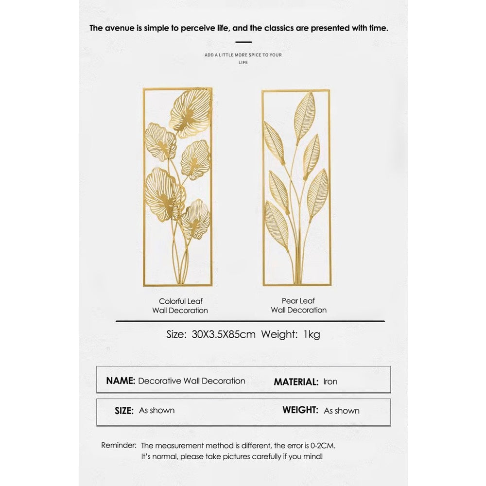 Elegant Gold Frame Pear Blossom Vivid Ginkgo Biloba Leaves Nordic Light Luxury Hanging Decoration
