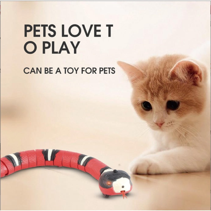 Smart Cat Toys USB Rechargeable, Electronic Sensing Snake Pet Toy For Cats And Kitten Remote Control Induction Snake