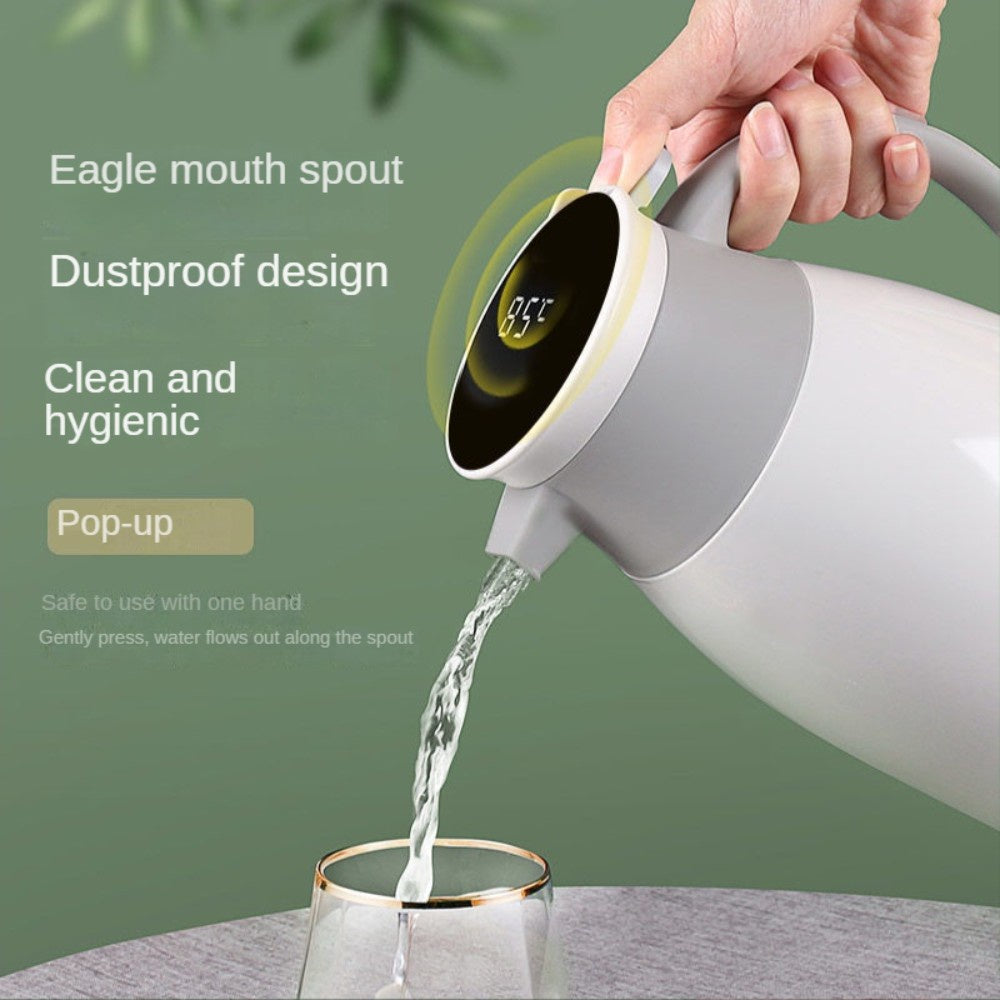1900ML White Digital Display Thermal Flask HD LED Temperature Mug Flask Jar For Hot/Cold Water Leak Proof Warming Kettle