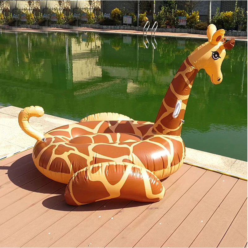 Giraffe Floating Inflatable Giraffe Pool Float For Kids Adult Float Raft Water Floating Boat Ride-On Swimming Ring Toys