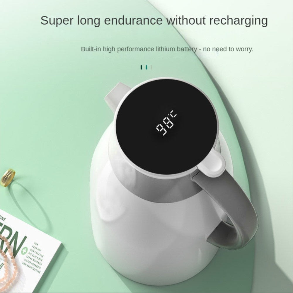 1900ML White Digital Display Thermal Flask HD LED Temperature Mug Flask Jar For Hot/Cold Water Leak Proof Warming Kettle
