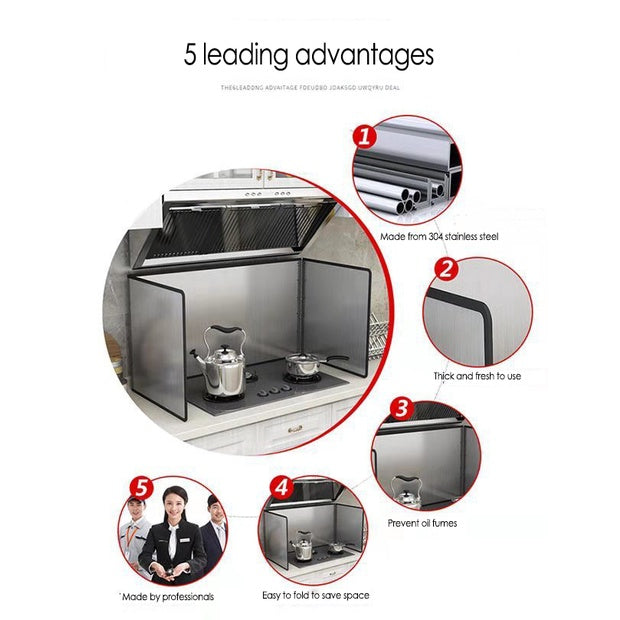 Kitchen oil baffle cover stove gas stove stainless steel Baffle for cooking windbreaks Oil Splash proof Shield