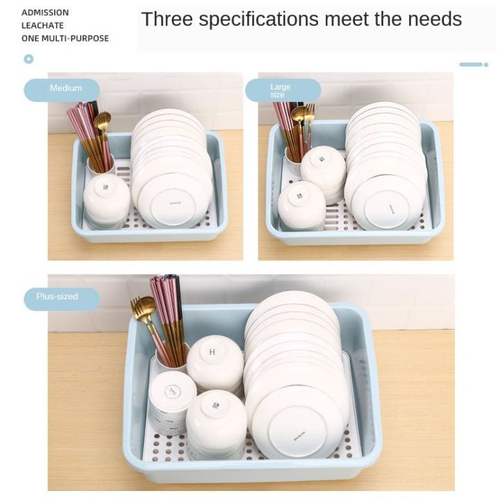 Dish Storage Box Rack Kitchen Organiser With Cover Cupboard Large Size Plate Drying Shelf Tableware Household Chopsticks