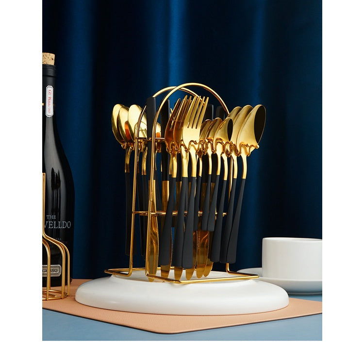 24 Pcs Stainless Steel Cutlery Set Table Knife Fork Spoon Kitchen Tableware Silverware Sets Made Of High Quality Grade