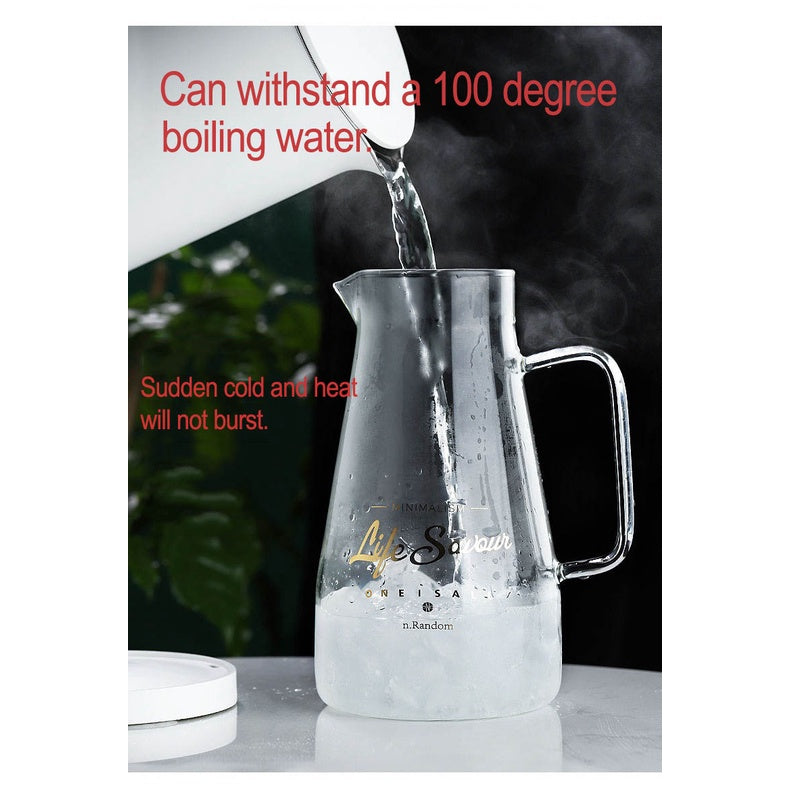 Household Water Jug Jar Kettle Flask Glass Heat Resistant Large Capacity Transparent Drinking Pitcher Glass Juice