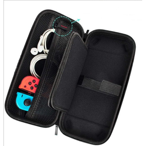 Switch Oled Case EVA Hard Shell Portable Travel Bag for Nintendo Switch Double Compartment Large Zippered Mesh Pocket