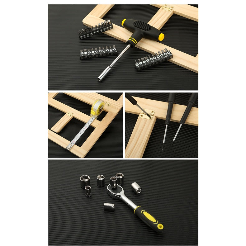 108pcs All That You Need Tool Kit Set Tools - Screwdriver, Socket, Hammer, Wrench, Ratchet Manual Hardware Tool Box