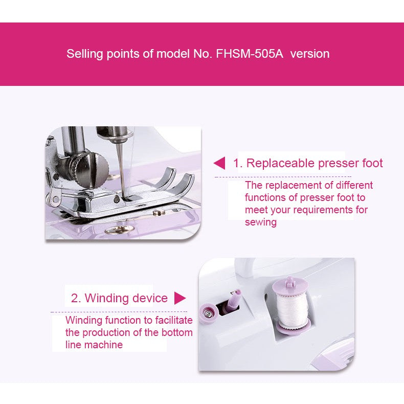 Upgraded Sewing Machine (12 stitches) 3 pin plug warranty needle thread can add Sewing Kit
