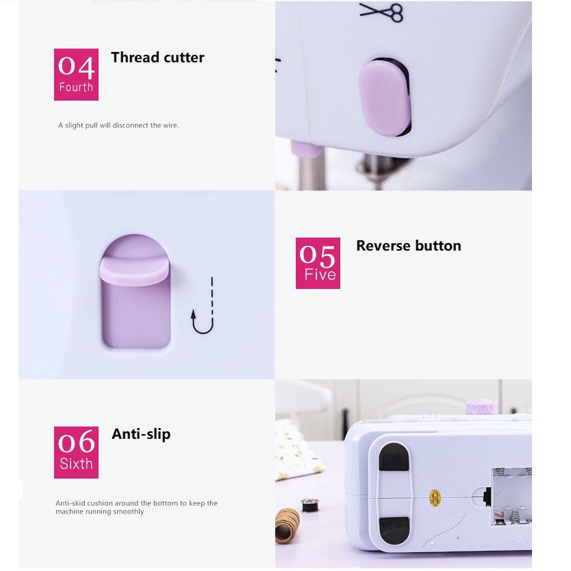 Upgraded Sewing Machine (12 stitches) 3 pin plug warranty needle thread can add Sewing Kit