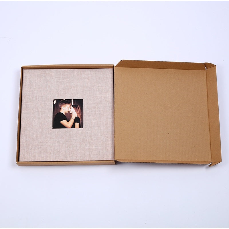 Linen Photo Album Self-Adhesive Scrapbook DIY Memory Photo Album Birthday Gift Wedding Anniversary Photo Album-Gray