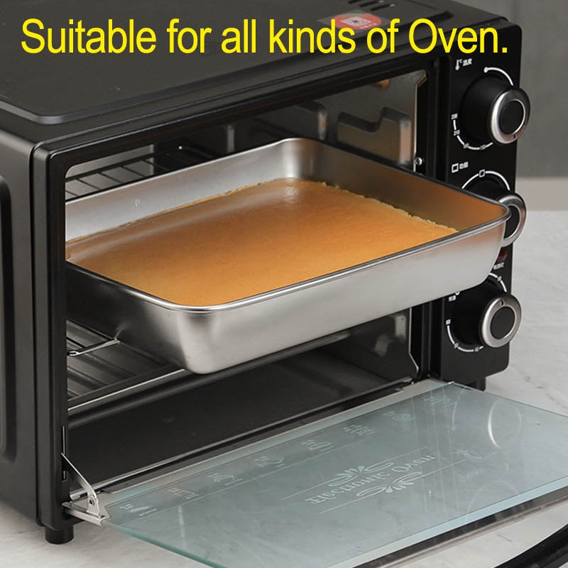 Stainless Steel Tray Flat Bottom 304Plate Rectangular Household Holding Vegetable Basin Baking Pan With Or Without Cover