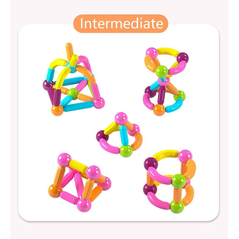 Magnetic Rods Set Building Blocks Sticks Magnet Puzzle Magnetic Sticks Construction Set STEM Educational Toy For Infants
