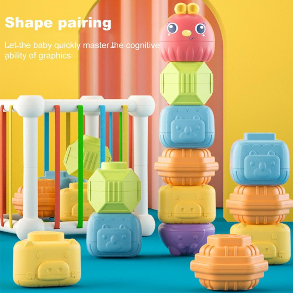 Kids Shapes Puzzle Toys Cute Pattern Matching Safe Materials Baby Intellectual Development Toy Kids Rainbow Training Toy