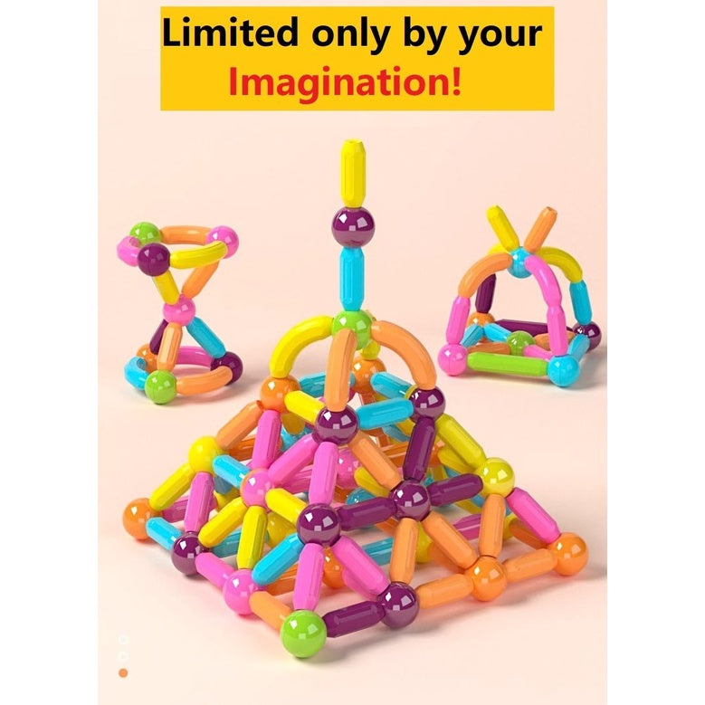 Magnetic Rods Set Building Blocks Sticks Magnet Puzzle Magnetic Sticks Construction Set STEM Educational Toy For Infants