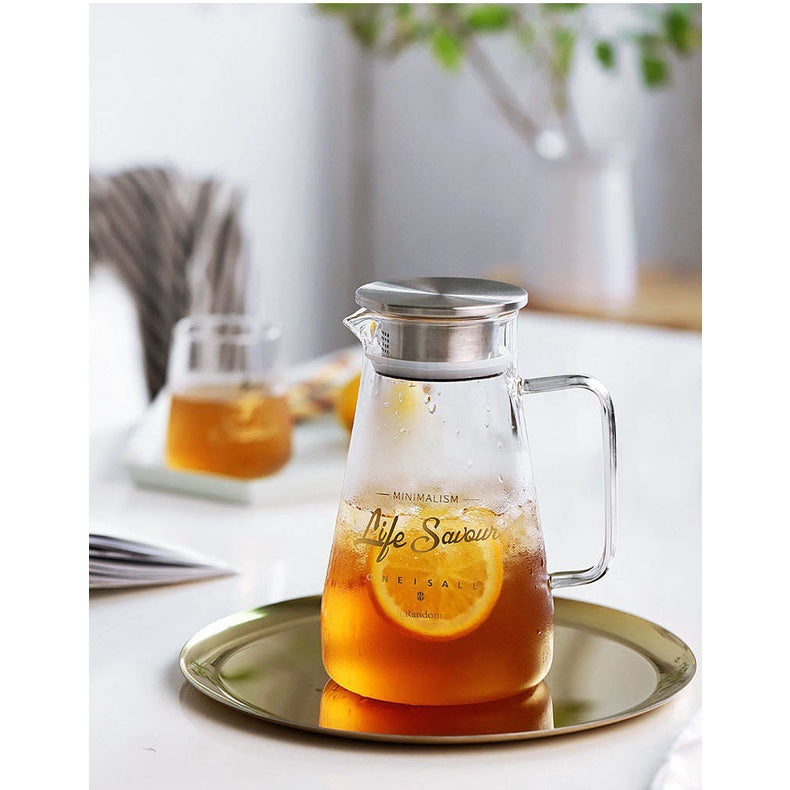 Household Water Jug Jar Kettle Flask Glass Heat Resistant Large Capacity Transparent Drinking Pitcher Glass Juice