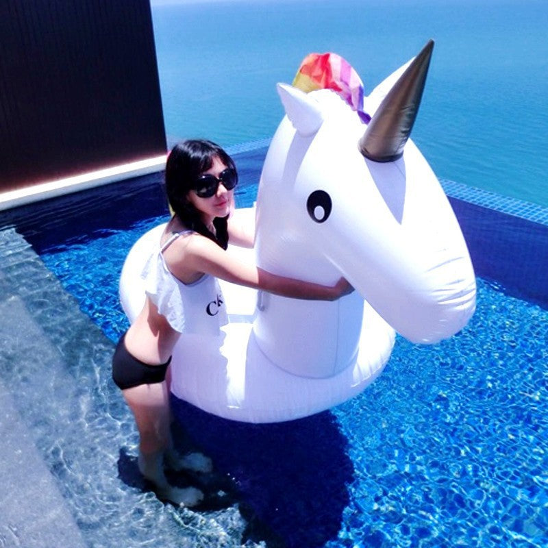 Large floatie beach unicorn inflatable float swimming pool party floats