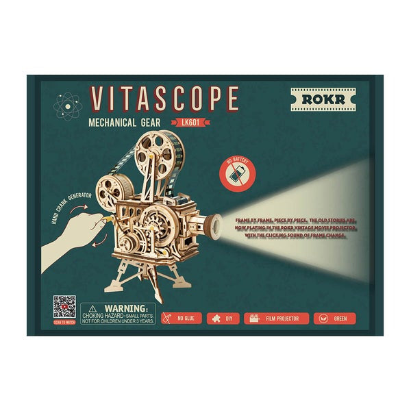 Robotime Vitascope LK601 Mechanical Movie Projector LK601 3D Puzzle DIY Wooden Building Block Kits Assembly Toy For Kids