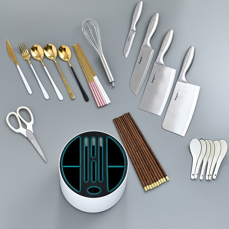 Multifunctional Rotating Knife Holder Knife Holder Kitchen Supplies Rack Kitchen Knife Holder Spoon Chopstick Holder