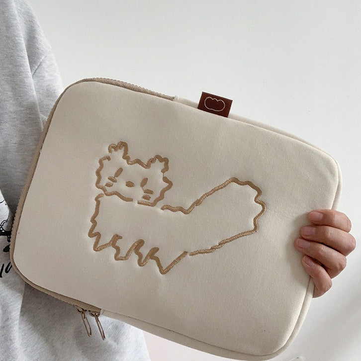 Laptop Bag Korean Style Cute And Fashionable 13 Inch Cute Cat 11 Inch Brown Bear Laptop Liner Bag Soft And Comfortable