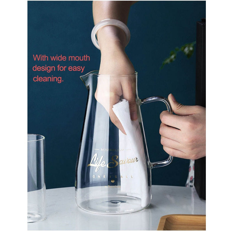 Household Water Jug Jar Kettle Flask Glass Heat Resistant Large Capacity Transparent Drinking Pitcher Glass Juice