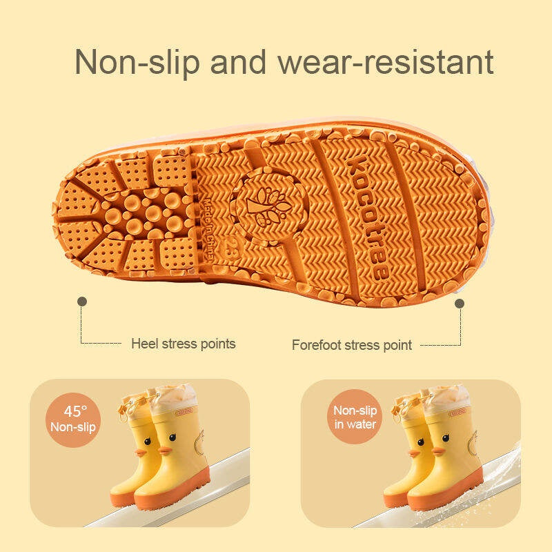 Children Rainboots For Boys Girls Primary School Kindergarten Rainwear Dinosaur Unicorn Reflective Strip Rain Boots Only
