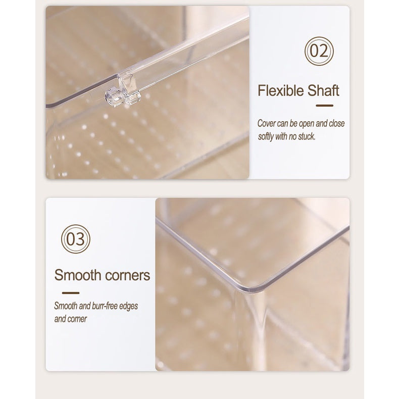 Anti Oxidation Jewelry Organizer Box Dustproof Large Capacity Earring Necklace Storage Box Transparent Box With Cover