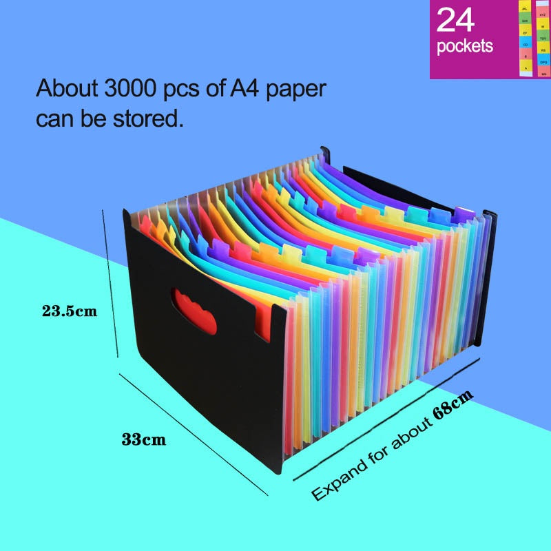 13 24 37 48 Layer A4 Expanding File Folder Document Waterproof Organizer Portable Paper Storage Multi-layer File Bag