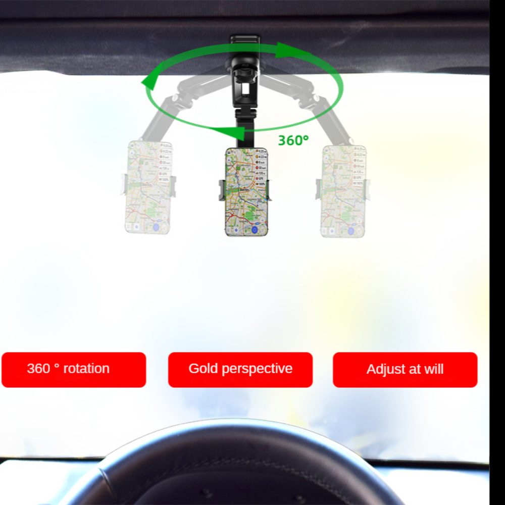 Car Phone Holder Visor Phones Mount Retractable Multi-angle Smartphone Stand for 4-7 Inch Cellphones Auto Parts Kit