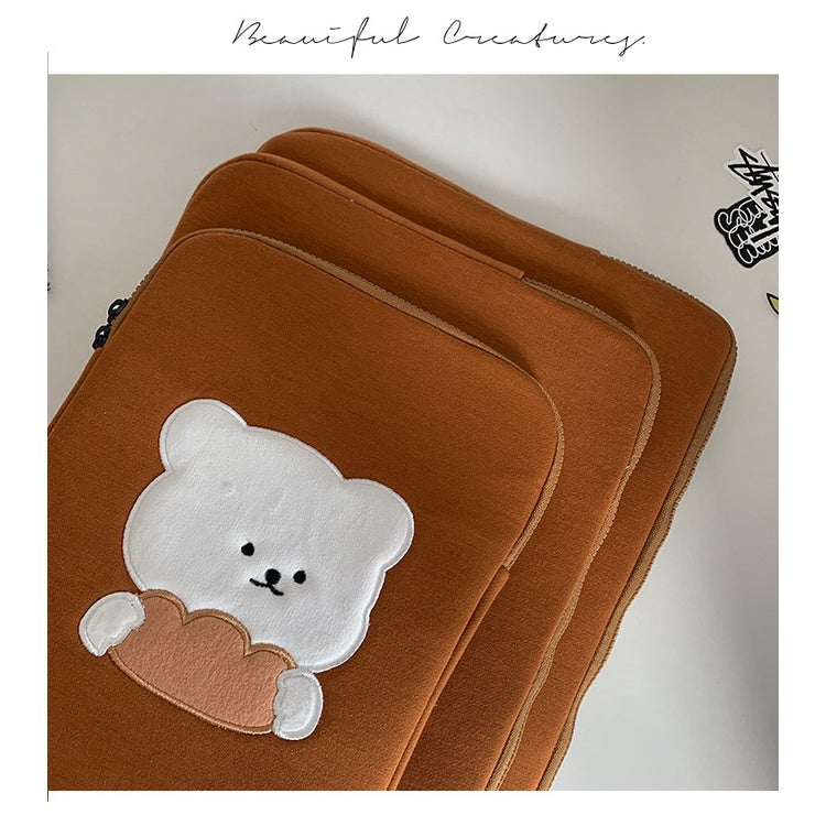 Laptop Bag Korean Style Cute And Fashionable 13 Inch Cute Cat 11 Inch Brown Bear Laptop Liner Bag Soft And Comfortable