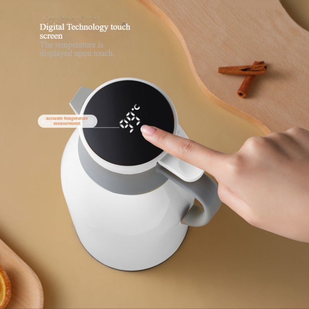 1900ML White Digital Display Thermal Flask HD LED Temperature Mug Flask Jar For Hot/Cold Water Leak Proof Warming Kettle