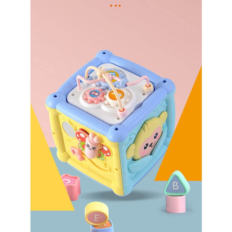 Baby Multi-Function Musical Toy Geometric Building Block Knocking Piano Drummer Polyhedral Smart Cube Educational Toys