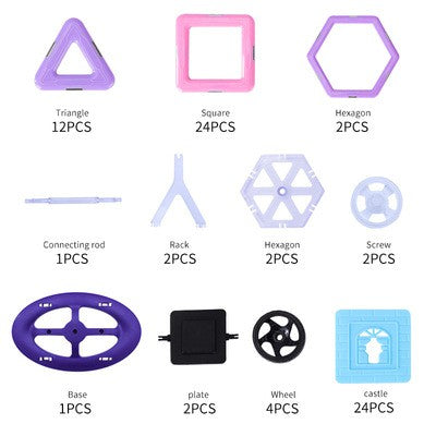 Magnetic Building Block Educational Magnet Toys Blocks Children Kids Gift 76 Pcs