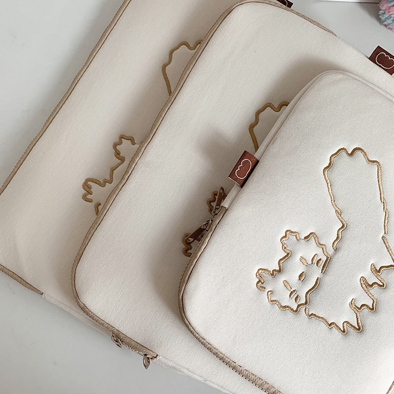 Laptop Bag Korean Style Cute And Fashionable 13 Inch Cute Cat 11 Inch Brown Bear Laptop Liner Bag Soft And Comfortable