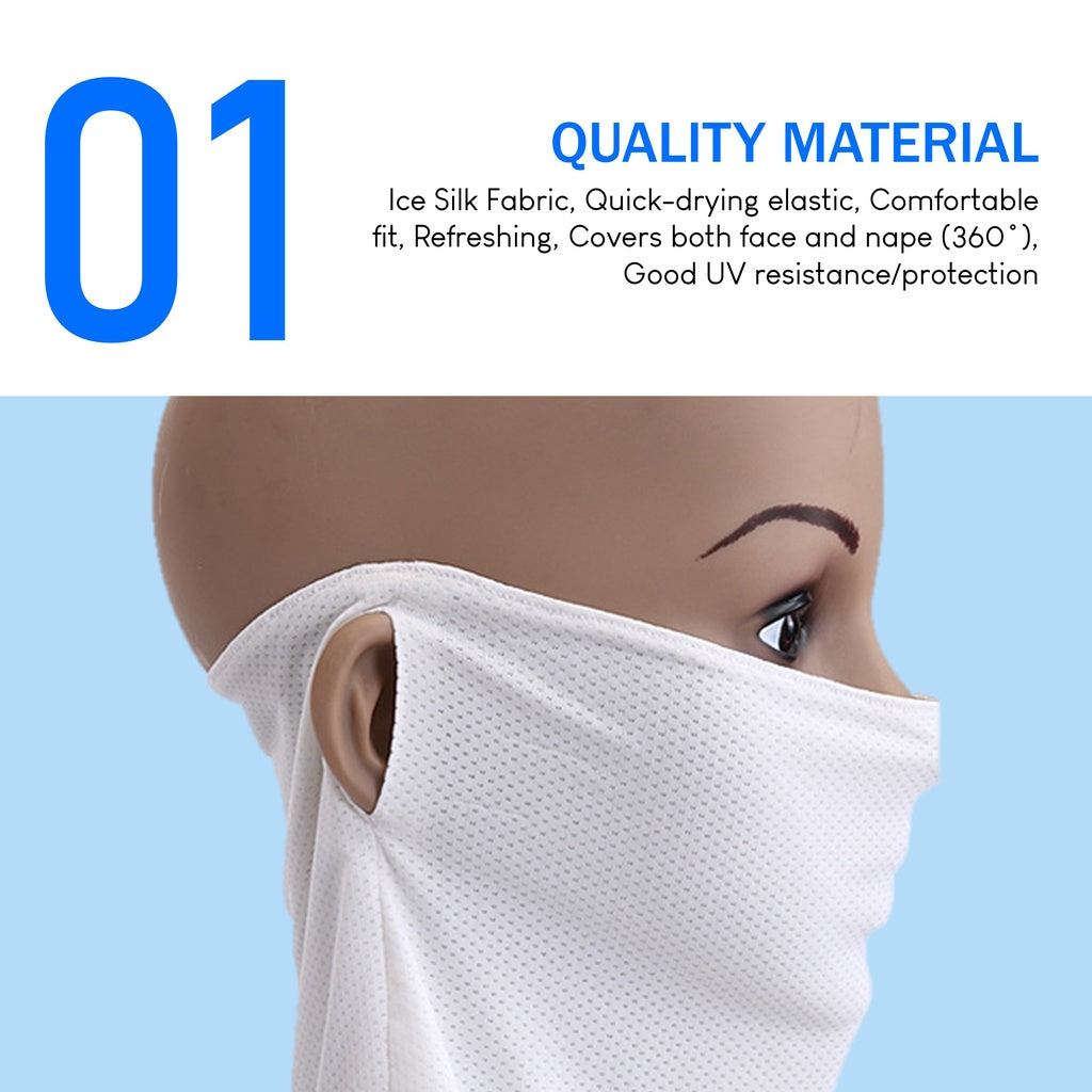 Unisex Outdoor Sports Quick Dry Breathable Air Vent Neck Ice Silk Sunscreen Face Guard Mask w/ Sun UV Protection