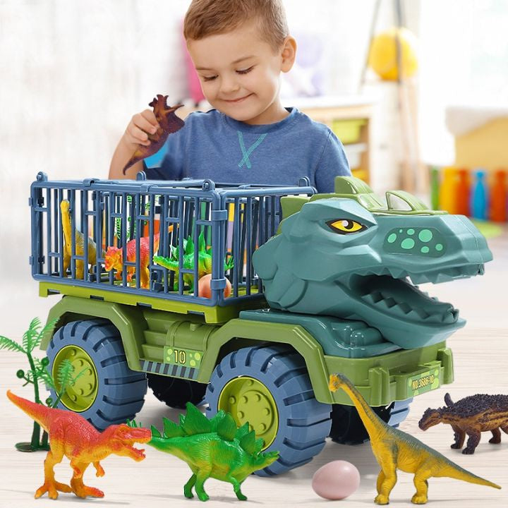 Car Toy Dinosaurs Transport Car Carrier Truck Toy Pull Back Vehicle Dino with Dinosaur Christmas Gift for Kids Children