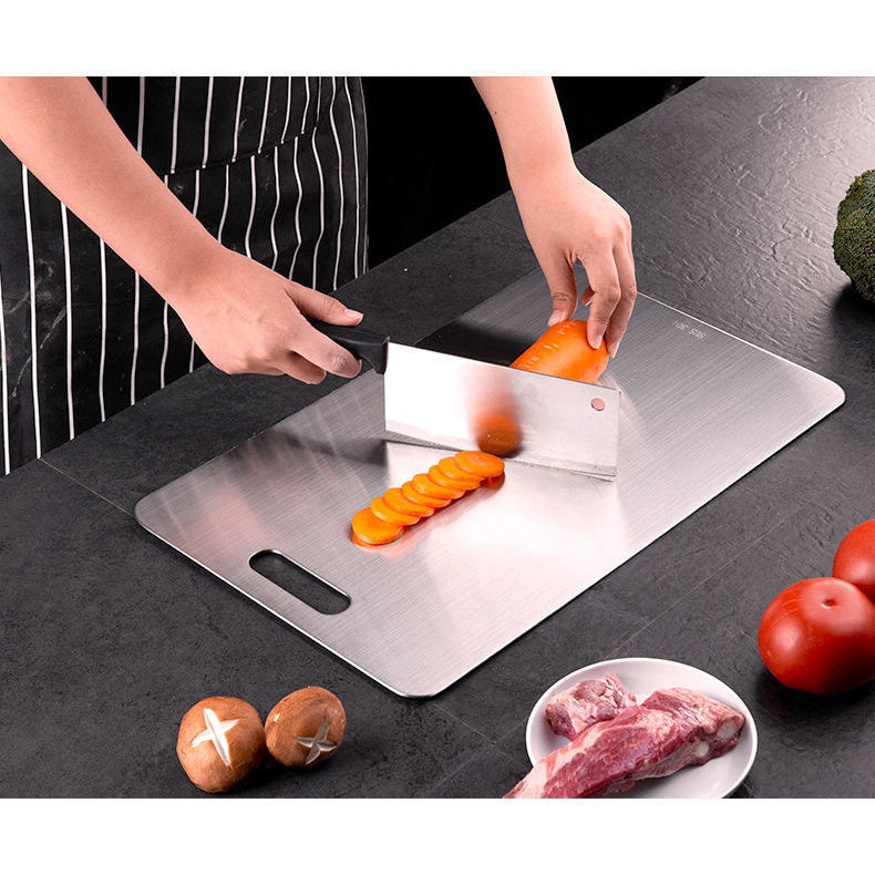 316 Double Sided Cutting Board Food Grade Stainless Steel Chopping Board Anti-bacterial Thickened Rolling Noodle