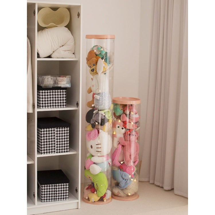 Doll Storage Bucket Soft Toys Container Plastic Storage for Cuddly Toys Transparent PVC Storage Container Basket