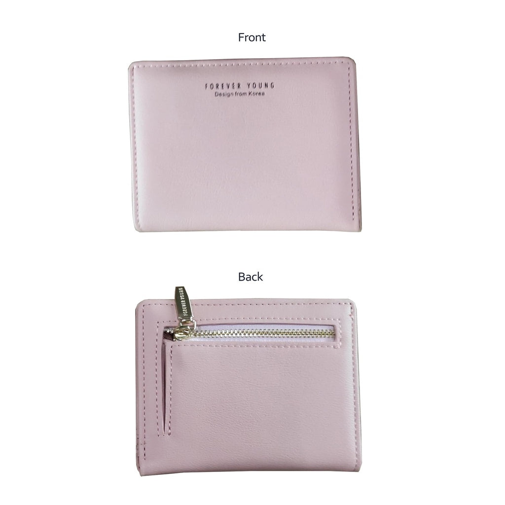 Forever Young Simple And Stylish Ultra-thin Wallet Women Short Purse Two Fold Student Wallets