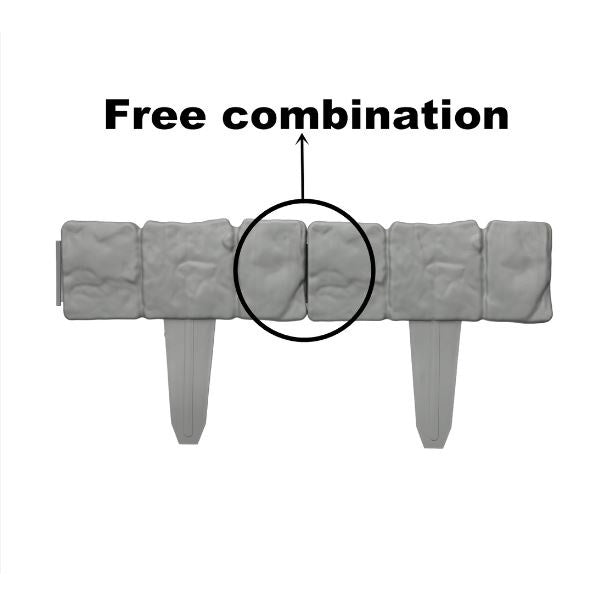 Copy of 10pcs Flexible Home Garden Edging Plastic Fence Stone Effect Lawn Yard Flower Plant Border Easy Installation