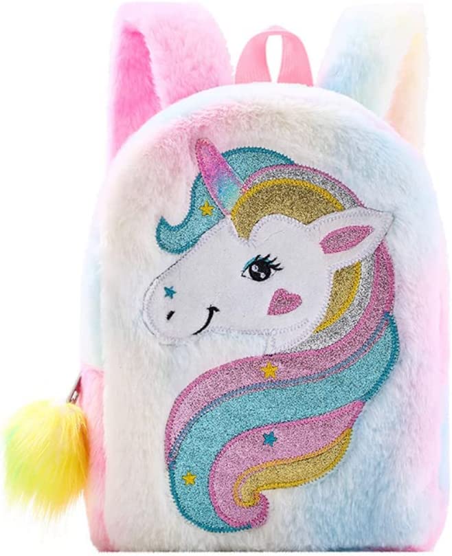Unicorn Children Princess School Bag Cartoon Kindergarten Schoolbags Kids Color Plush Soft Cute Girls Travel Backpack