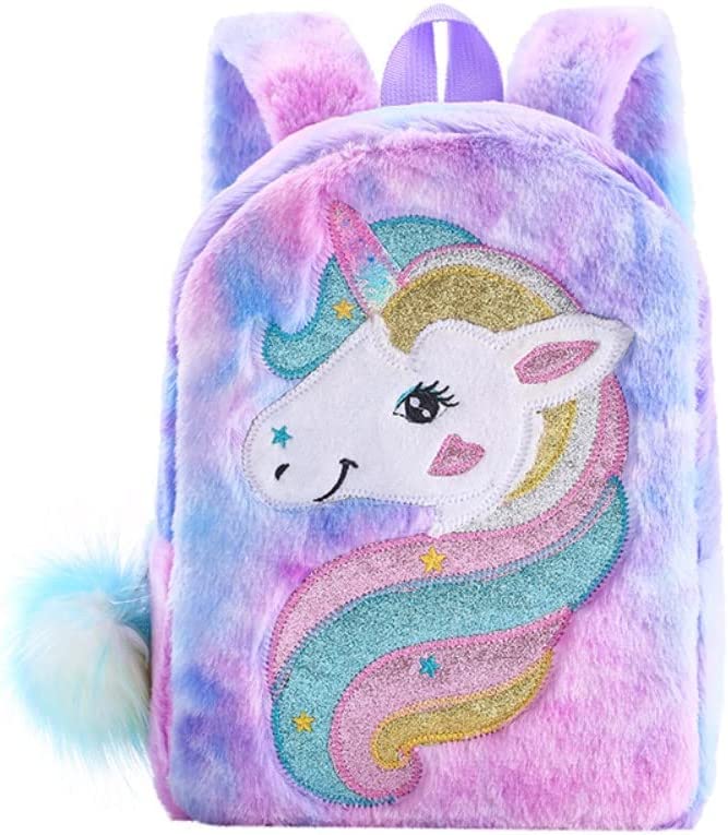 Unicorn Children Princess School Bag Cartoon Kindergarten Schoolbags Kids Color Plush Soft Cute Girls Travel Backpack
