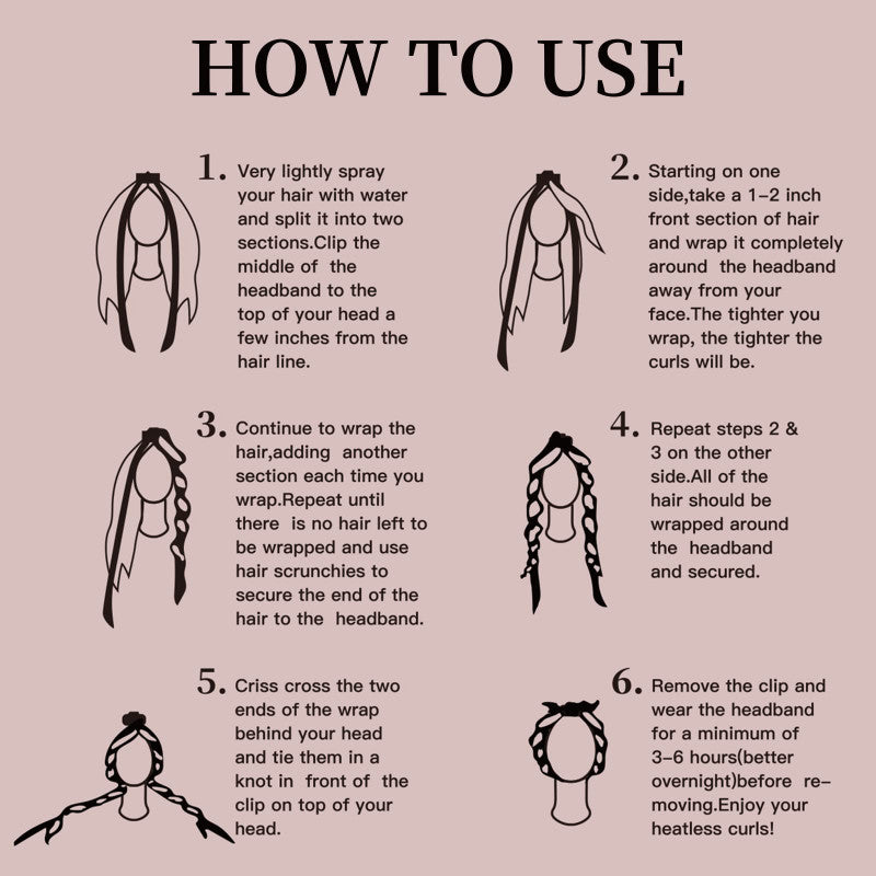 Heatless Hair Curler No Heat Curling Headband Heatless Overnight Natural Curls Rod Ribbon Lazy Hair Curler Wrap Kit