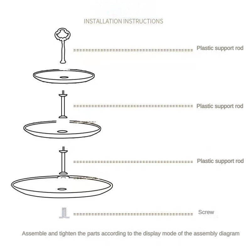 Dessert Stand Cake Stand Fruit Cupcake Display Dessert Stand Birthday Party 3-tier Plastic Stand