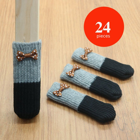 24 PCS Chair Table Leg Cover Socks Protection Non-slip Floor Protectors For Furniture Legs