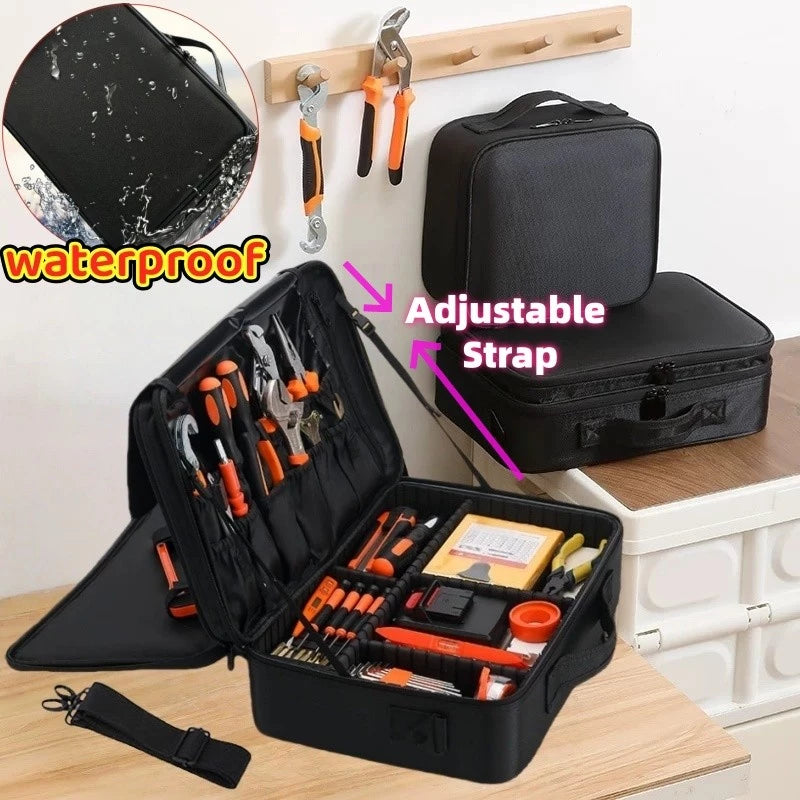 Waterproof Tool Box Handbag Adjustable Partition Instrument Electrician Work Storage Cosmetic Bag